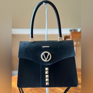Valentino Black Leather Top-Handle Satchel -Fair to Good Condition.